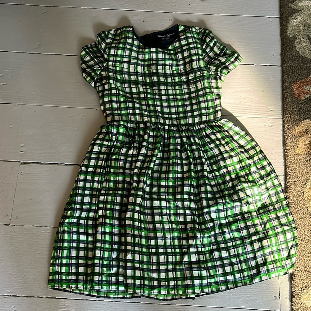 Green plaid dress